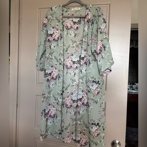 Wallflower Floral Green Robe